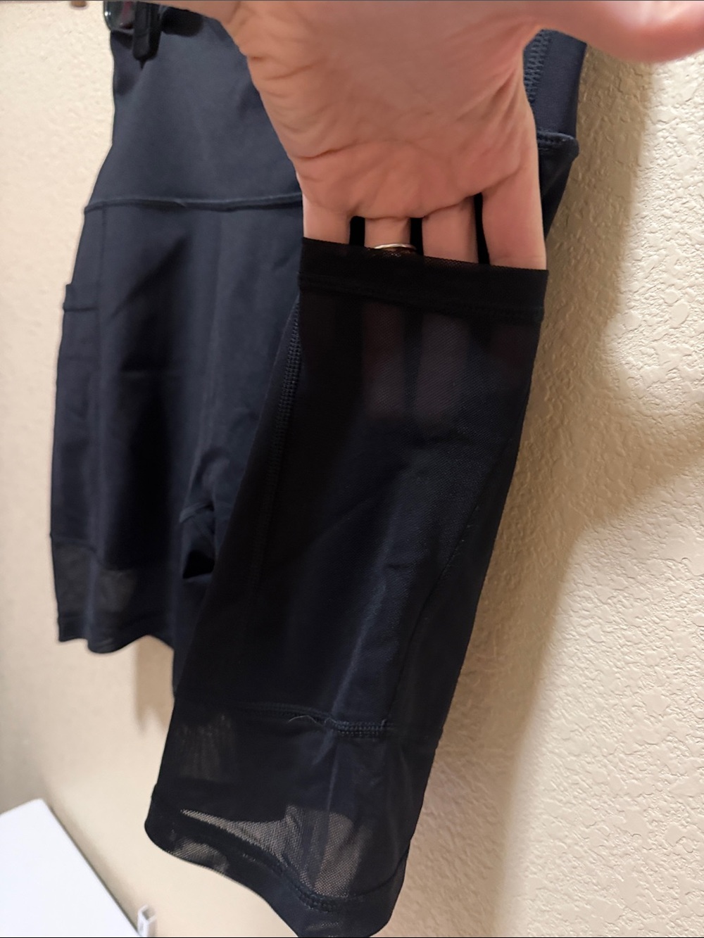 aerie Navy High-Rise Bike Shorts with Side Pockets - Picture 4 of 6